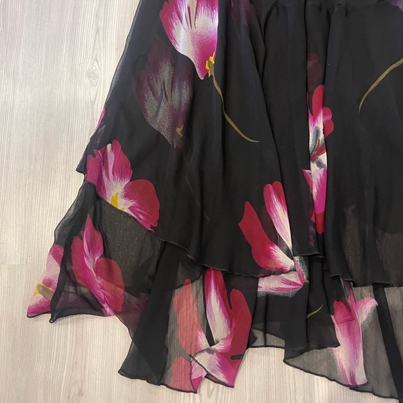 Midnight Velvet Black & Purple Floral Formal Dress SZ:2X - Picture 7 of 12